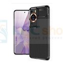 Чехол силиконовый для Huawei P60 / P60 Pro / Черный текстура карбон