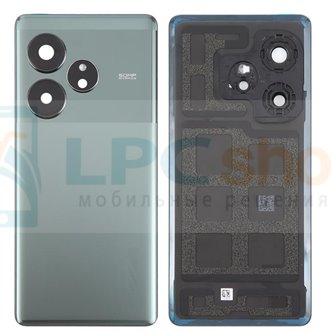 Крышка(задняя) для Realme GT 6T RMX3853 Зеленая со стеклом камеры - ОРИГ