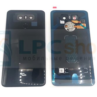 Крышка(задняя) LG G6 H870DS Черная (с линзой и кнопкой) - ОРИГ