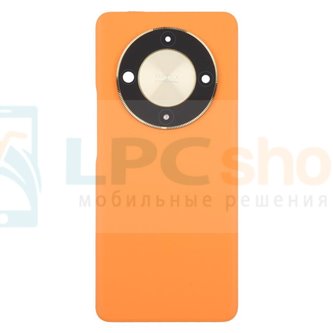 Крышка(задняя) Huawei Honor X9b Оранжевая со стеклом камеры