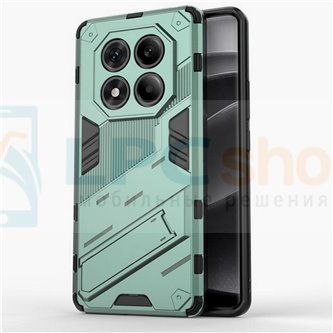 Чехол - накладка для Xiaomi Redmi Note 14 Pro 4G / BIBERCAS / с подставкой Зеленый / Пластиковый / Защитный 
