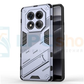 Чехол - накладка для Xiaomi Redmi Note 14 Pro 4G / BIBERCAS / с подставкой Серый / Пластиковый / Защитный 