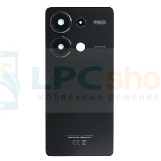 Крышка(задняя) для Xiaomi Poco M6 Pro 4G Черная со стеклом камеры (с CE)