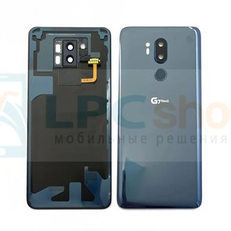 Задняя крышка для LG G7 ThinQ G710 Серая со стеклом камеры и отпечатком пальца