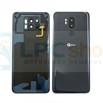 Задняя крышка для LG G7 ThinQ G710 Черная со стеклом камеры и отпечатком пальца