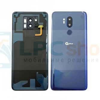Задняя крышка для LG G7 ThinQ G710 Синяя со стеклом камеры и отпечатком пальца
