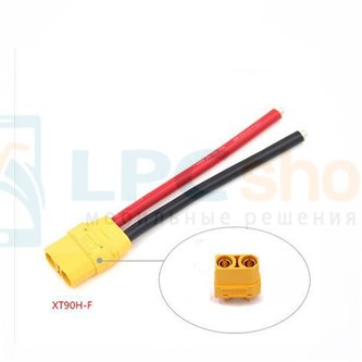 Кабель с разьемом XT90 / 2pin / 10см / мама / 12AWG / под пайку