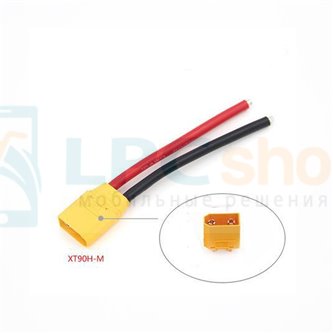 Кабель с разьемом XT90 / 2pin / 10см / папа  / 12AWG / под пайку
