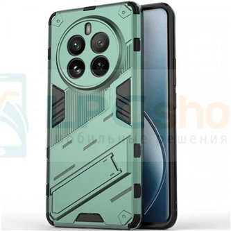 Чехол - накладка для Realme 12 Pro / 12 Pro Plus / BIBERCAS / с подставкой Зеленый / Пластиковый / Защитный 