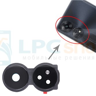 Стекло задней камеры Oppo Reno8 T 4G CPH2481 с рамкой Черный