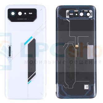 Крышка(задняя) для Asus ROG Phone 6 AI2201 Белая со стеклом камеры и NFC - ORIG