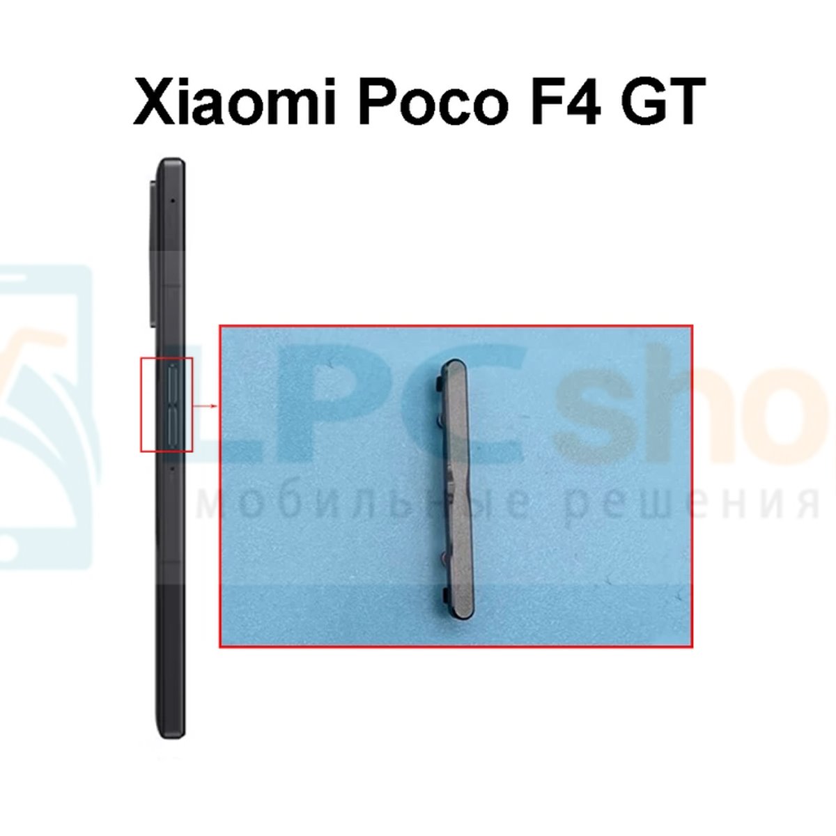 Кнопка громкости Xiaomi Poco F4 GT Черный