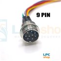 Авиационный разъем GX16 9pin папа с проводом 20см