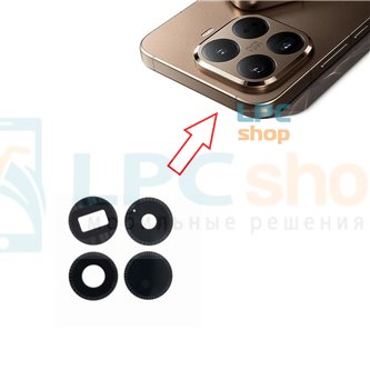 Стекло задней камеры Xiaomi 15T Pro Черное