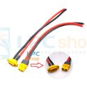 Кабель XT60E папа (встраиваемый) + XT60H-F мама - 20сантиметров - 12AWG