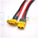 Кабель XT60E папа (встраиваемый) + XT60H-F мама - 20сантиметров - 12AWG