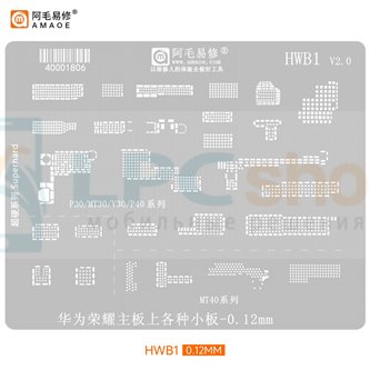 AMAOE BGA Трафарет (HWB1 V2) для компонентов Huawei / P40 / P30 / Mate 40- 0.12мм