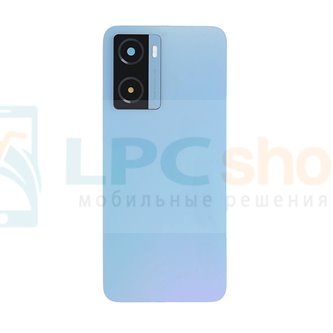 Крышка(задняя) для Oppo A57s Синяя со стеклом камеры