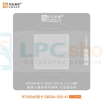 AMAOE BGA Трафарет для процессора RTX5060 GB206-250-A1- 0.25мм