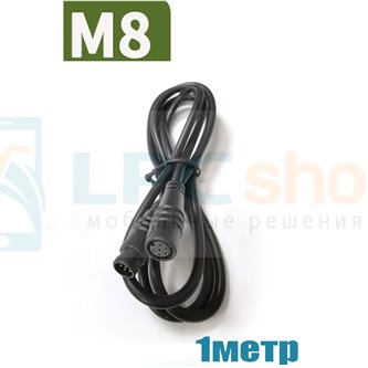 Удлинитель с разъемом M8 водонепроницаемый (6 pin, 6 контакта, 100см, папа-мама) для электровелосипеда