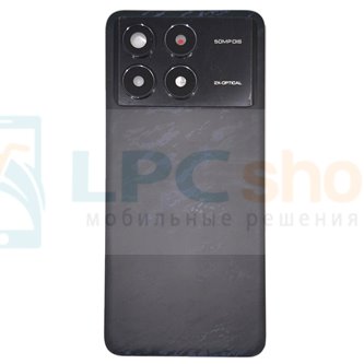 Крышка(задняя) для Xiaomi Poco F6 Pro Черная со стеклом камеры