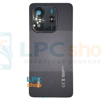Крышка(задняя) для Xiaomi Redmi Note 14 4G Черная со стеклом камеры (c CE)