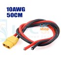 Кабель с разьемом XT90 / 2pin / 50см / мама / 10AWG / под пайку