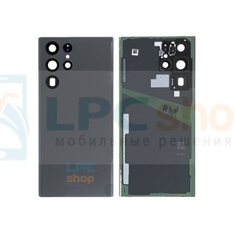 Крышка(задняя) для Samsung S22 Ultra S908B Черная + стекло камеры - OR без CE