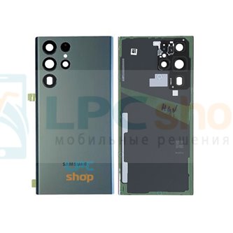 Крышка(задняя) для Samsung S22 Ultra S908B Зеленая + стекло камеры - OR без CE