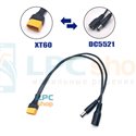 Переходник XT60 папа на 2 DC5521 мама-папа - 30см - 20AWG