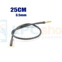 Кабель банан 3.5 папа-мама черный - 25см - 18AWG