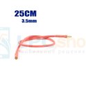 Кабель банан 3.5 папа-мама красный - 25см - 18AWG