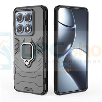 Защитный чехол - накладка для Xiaomi 14T Pro Черный (с магнитом для держателя и кольцом)