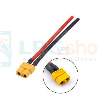 Разъем XT60 мама с проводом 12AWG 10см